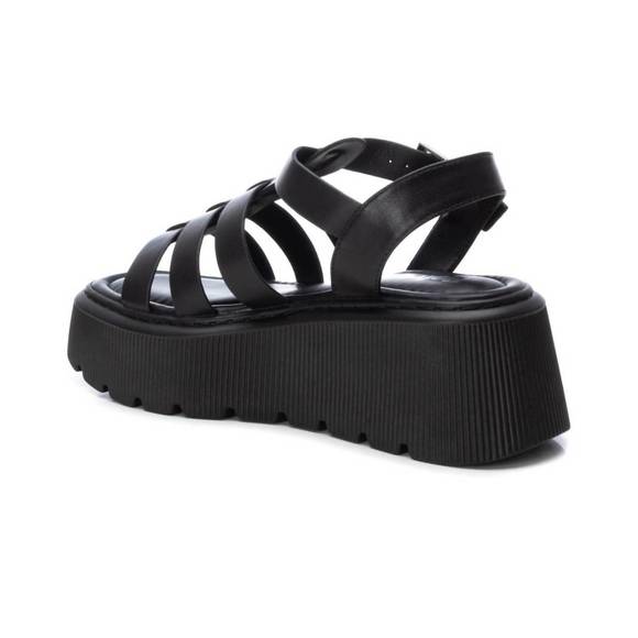 NEW XTI women's wedge sandals in black - Picture 3 of 5